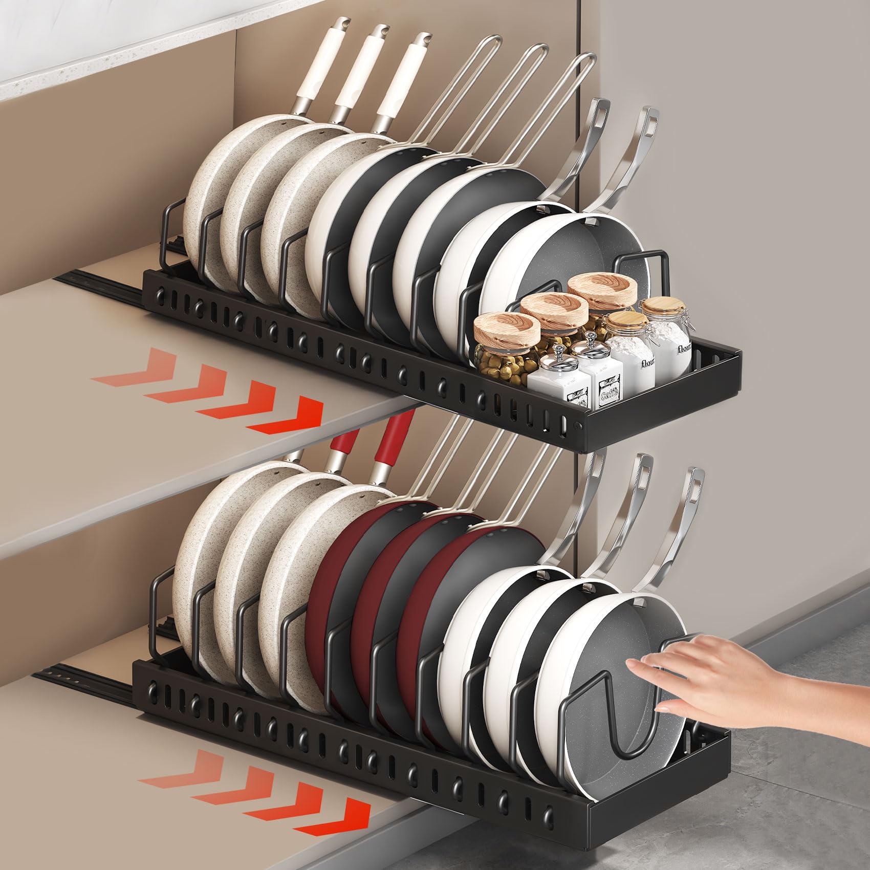 Pull-Out Pots & Pans Cabinet Organizer