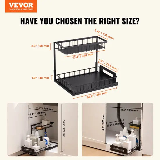 two-tier pull-out cabinet organizer