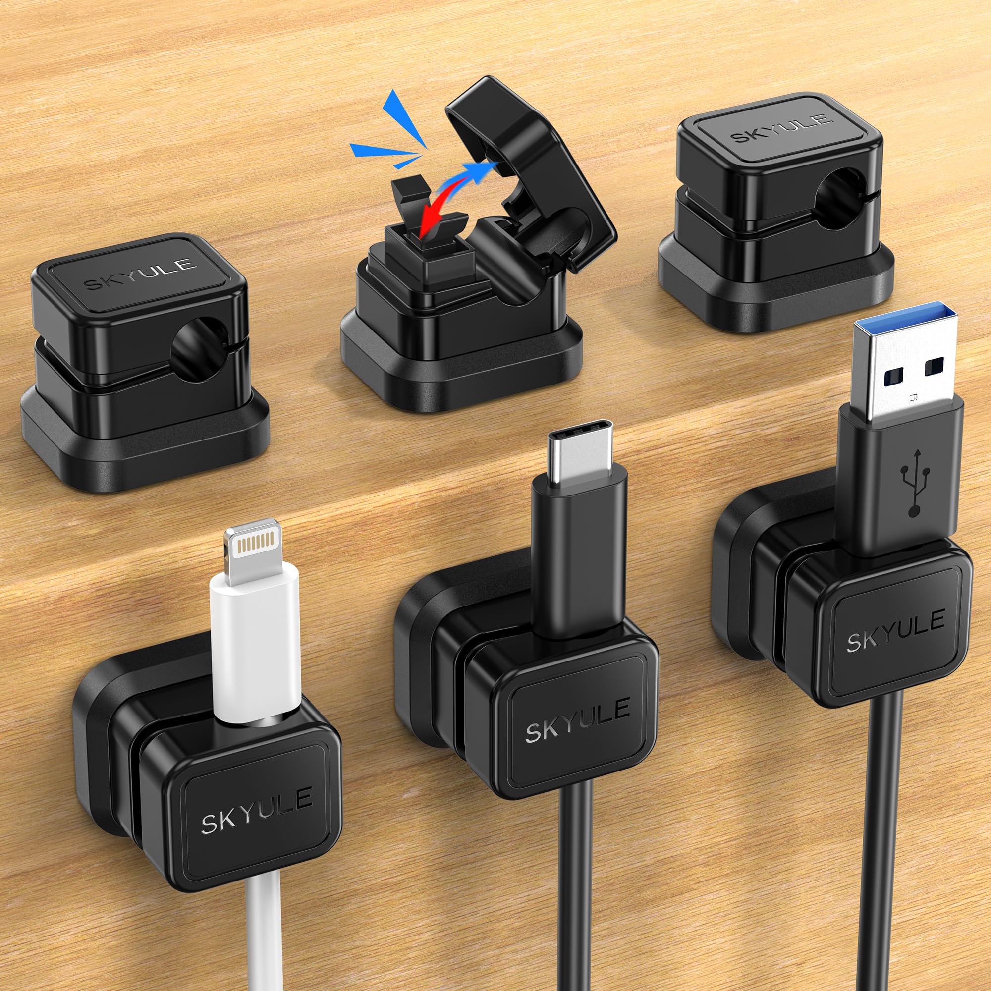 6-Pack Locking Cable Holder Clips